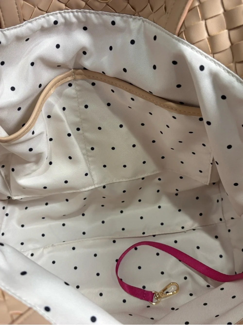 ON 34TH Woven Tote Bag Blush Nude Intrecciato Style Large Shoulder Bag NWT $129